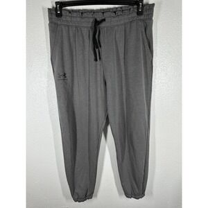 Under Armour Pants Mens Large Gray Joggers Elastic Waist Drawstring Knit Cuffed